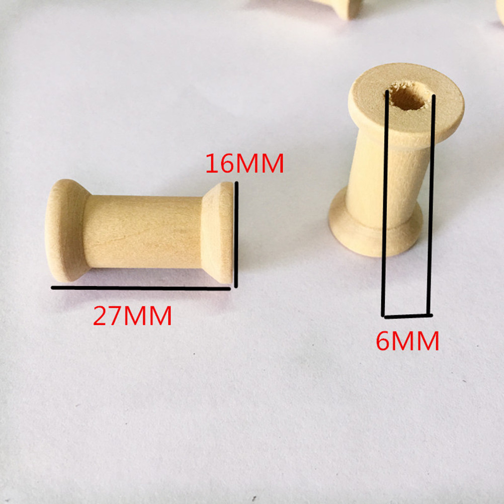 Woodworking Diy Projects - 60 Pcs Bobbins Sewing Natural Wood