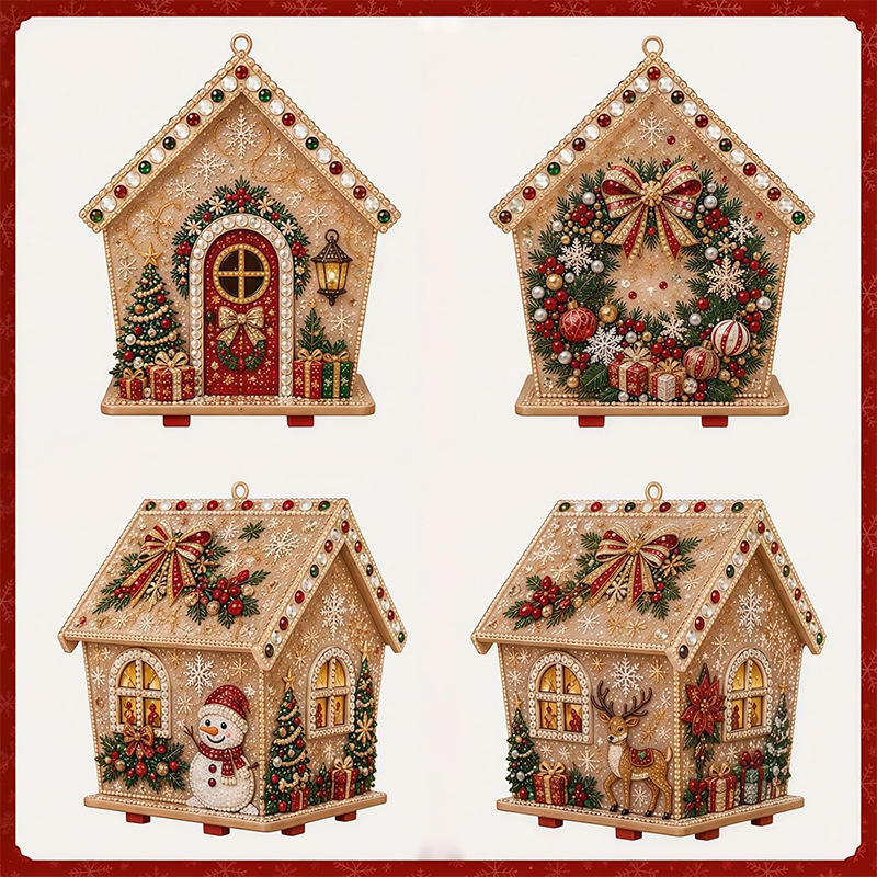 Woodworking Diy Projects - 3D Diamond Wooden House Pearl Diamond